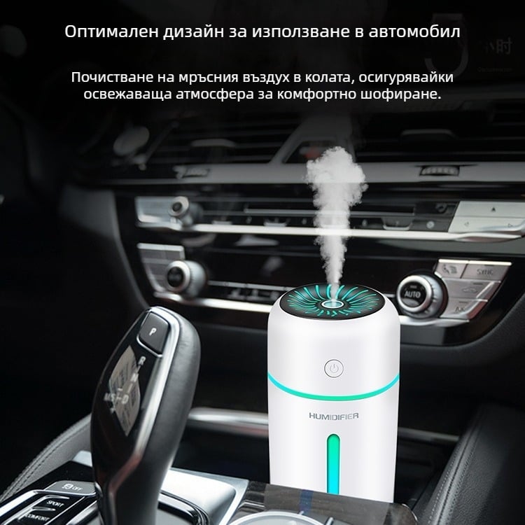 FEILIAN XRH-026 Автомобилен овлажнител и пречиствател на въздуха всичко-в-едно с ароматизатор и стерилизация, USB 3W