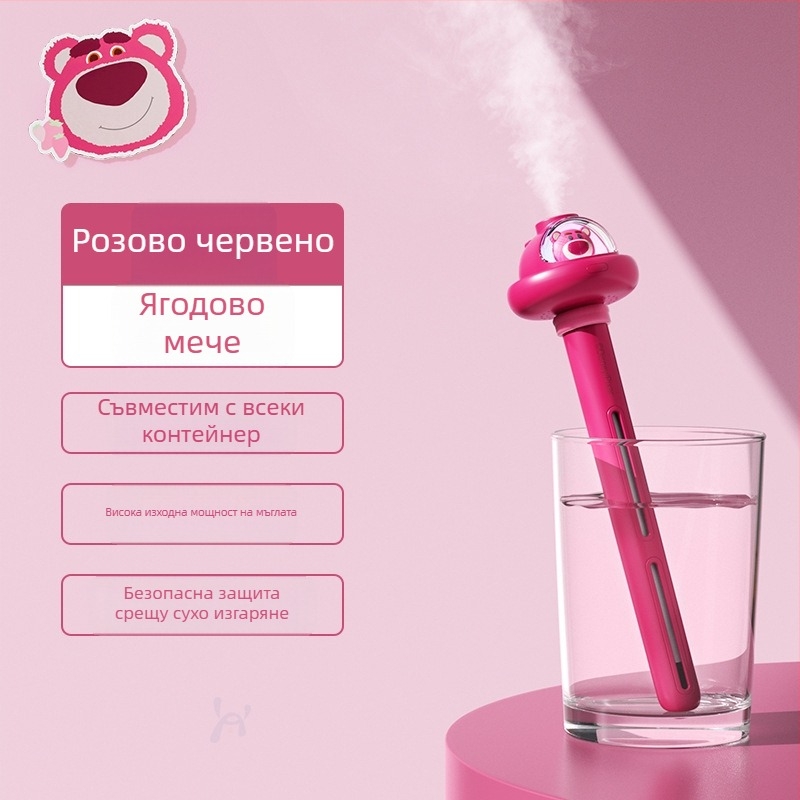 Увлажнител за дома – настолен, безшумен; обхват 21–30 м²; резервоар 1,0–2,5 л; 1 изход за мъгла; шум 36–45 dB; захранване USB/суха батерия/вградено захранване