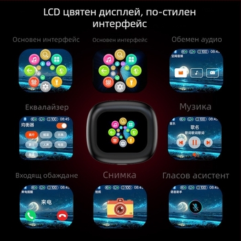 MG7 Безжични спортни ушни слушалки с ушно закрепване, LCD дисплей, AI преводач и едновременен превод (Bluetooth 5.4; време на работа повече от 8 ч; безжично зареждане; водоустойчиви за ежедневна употреба; ниска латентност)