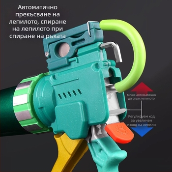 Glue Dance 28-осов пистолет за лепило с регулируем ход, двойна дюза с регулируема функция за рязане, алуминиево сплавно тяло със осова конструкция за нанасяне на лепило