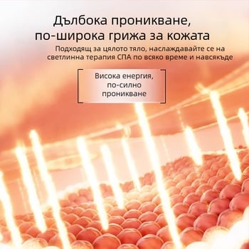 HAOSHIDA LED фотонна терапия козметично устройство за подмладяване на кожата – червена и синя светлина, отрицателни йони (IPX2 водоустойчево; домашна употреба)