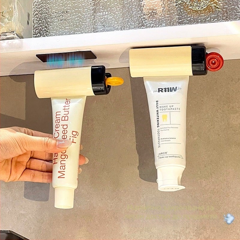 Магнитна поставка за паста за зъби под шкаф в банята, стенно монтиран държач за паста и гел за лице, без пробиване