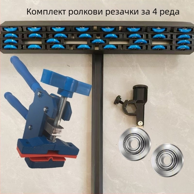 4-редов тежък T-образен подавач за плочки с горен механизъм за налягане, ръчно удебелен подавач за рязане на плочки и каменни плочи