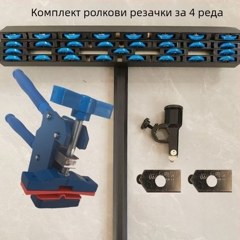 4-редов тежък T-образен подавач за плочки с горен механизъм за налягане, ръчно удебелен подавач за рязане на плочки и каменни плочи