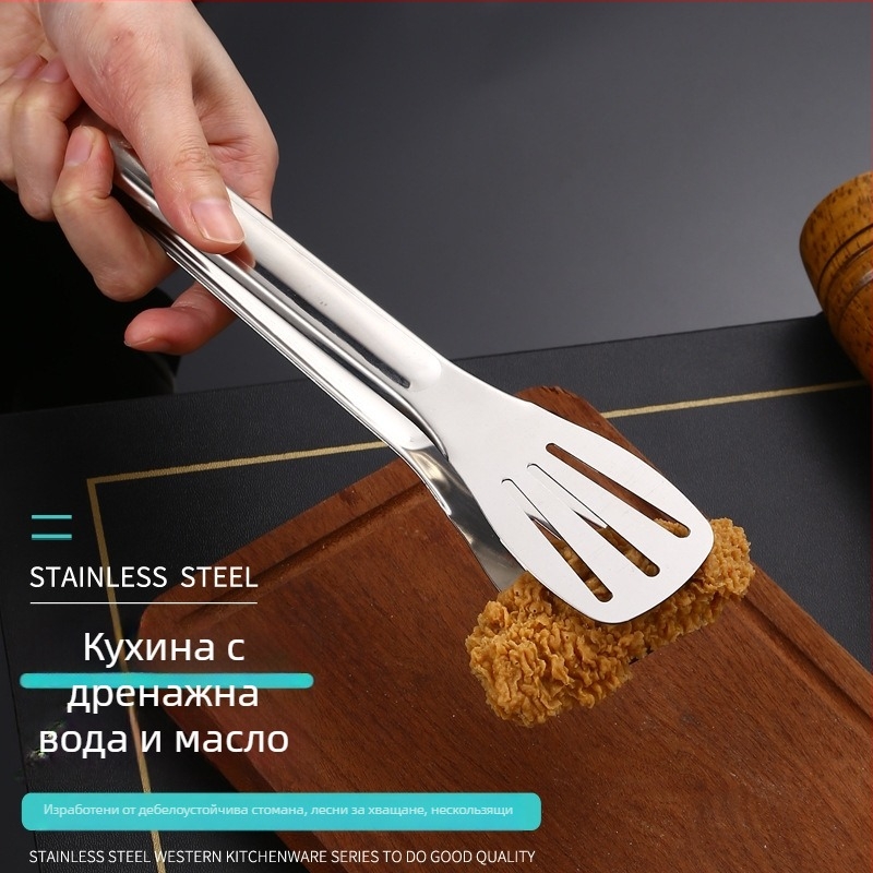 Кухненски щипци за храна, 304 неръждаема стомана, висока температурна устойчивост, ръждаустойчиви, защита от изгаряния