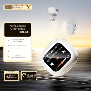 S09 MP3 Bluetooth слушалки със слот за карта, In-Ear, цифров дисплей, 15 м обхват, BT 5.4, 4-8 ч батерия, IPX4 водоустойчивост