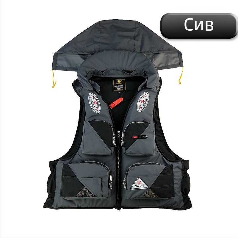 Унисекс риболовна жилетка за морски риболов с множество джобове, бързосъхнеща, водоустойчива, дишаща, ветроустойчива