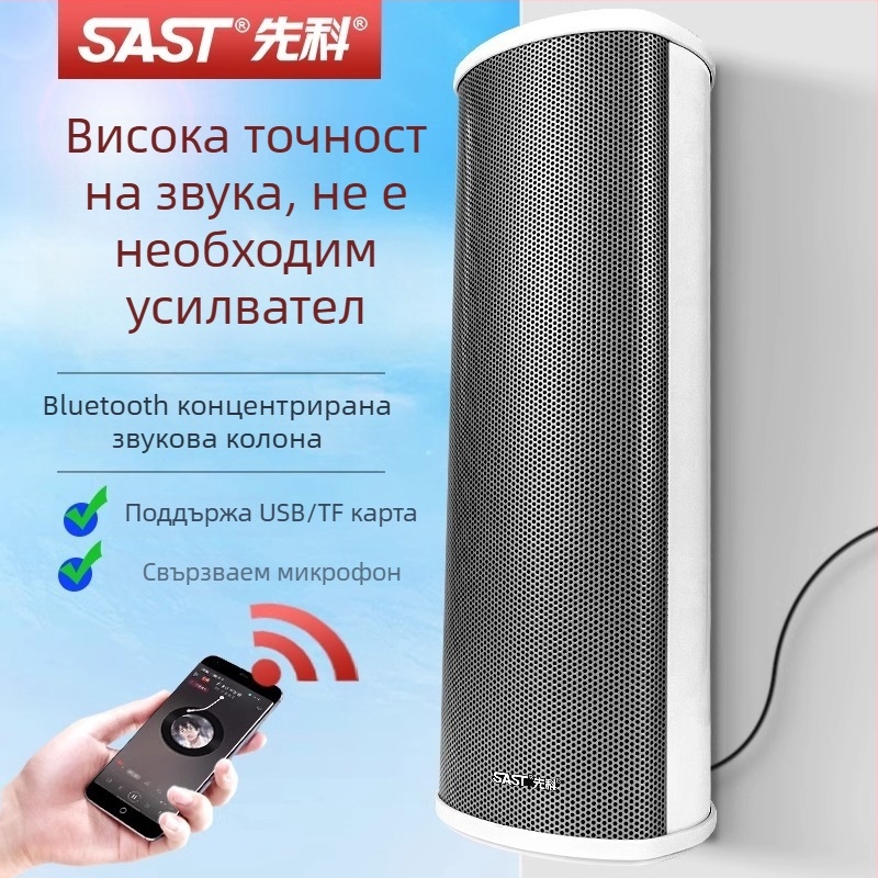 Активен външен колонен високоговорител (Bluetooth, 2 говорителя, 3D surround, MP3 възпроизвеждане, TF карта/USB)