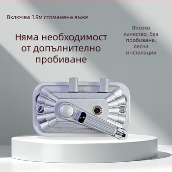 Сушилник за дрехи с двойна щанга, ръчен механизъм за повдигане, алуминиева сплав, вътрешен повдигач