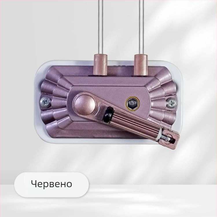 Сушилник за дрехи с двойна щанга, ръчен механизъм за повдигане, алуминиева сплав, вътрешен повдигач