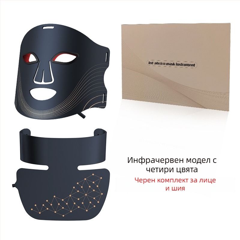 Photon LED устройство за лице и шия — силиконова маска, батерия 1200–2000 mAh, IPX4 водоустойчивост, фототерапия с цветна светлина