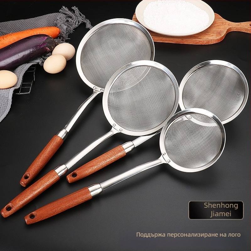 304 неръждаема стомана кухненска цедка с антихлъзгаща дръжка и еднокука закачалка; модерен стил, персонализация и печат на лого