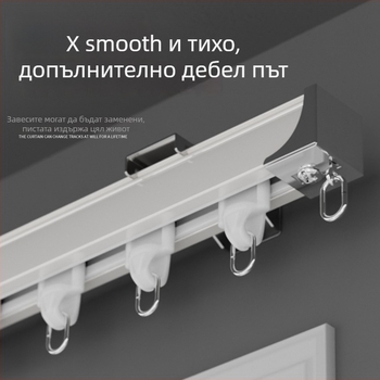Shuyu релса за завеси от алуминиева сплав - странично монтирана, права релса, двойна релса, тиха работа, персонализируема