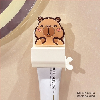 Уред за изцеждане на паста за зъби с вакуумна присоска за стена, без пробив, сладък анимационен Мики и Минни, ръчна работа