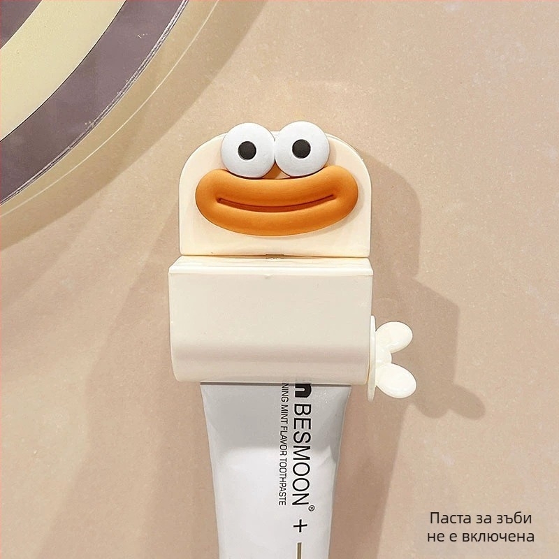 Уред за изцеждане на паста за зъби с вакуумна присоска за стена, без пробив, сладък анимационен Мики и Минни, ръчна работа