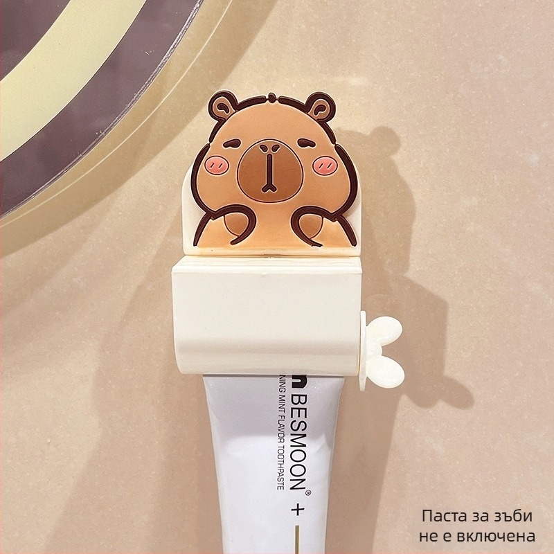 Уред за изцеждане на паста за зъби с вакуумна присоска за стена, без пробив, сладък анимационен Мики и Минни, ръчна работа