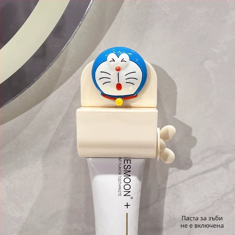 Уред за изцеждане на паста за зъби с вакуумна присоска за стена, без пробив, сладък анимационен Мики и Минни, ръчна работа