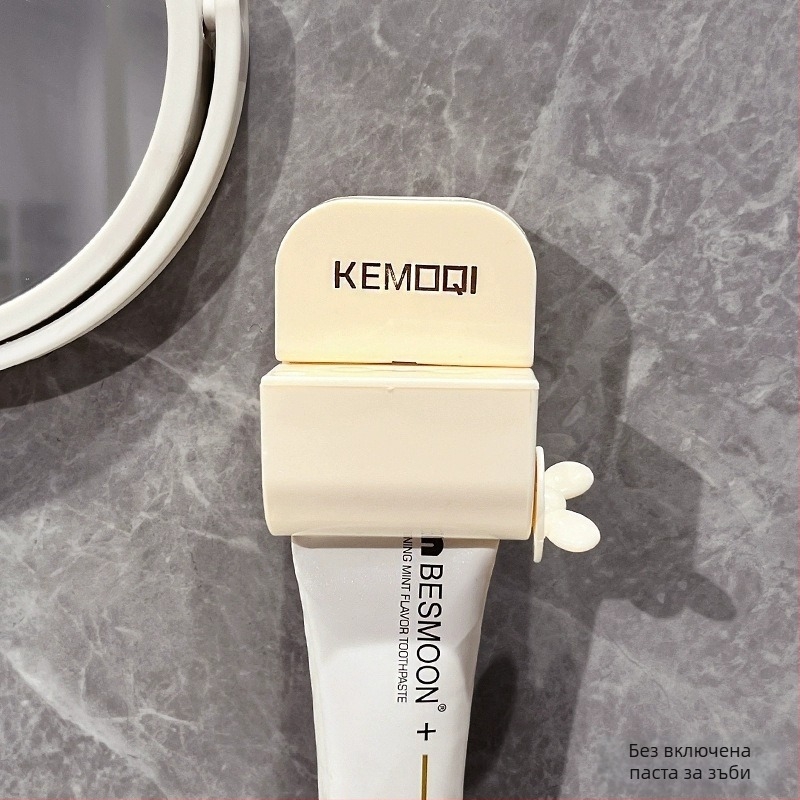 Уред за изцеждане на паста за зъби с вакуумна присоска за стена, без пробив, сладък анимационен Мики и Минни, ръчна работа