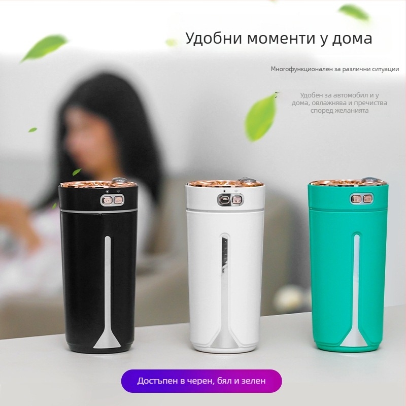 Автомобилен овлажнител и спрей за аромати, ABS материал, 5V захранване, 2W мощност, универсална съвместимост, обхват до 10 м²