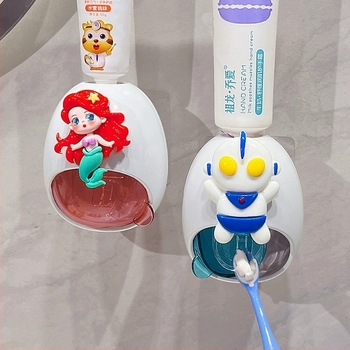Автоматичен изстисквач за паста за зъби – стенен монтаж, без пробив, симпатичен дизайн с русалка за деца (Марка: Default items; Внос: Не)