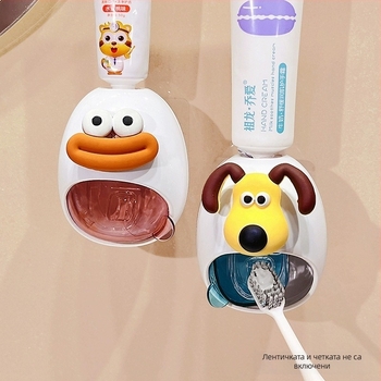 Автоматичен изстисквач за паста за зъби – стенен монтаж, без пробив, симпатичен дизайн с русалка за деца (Марка: Default items; Внос: Не)