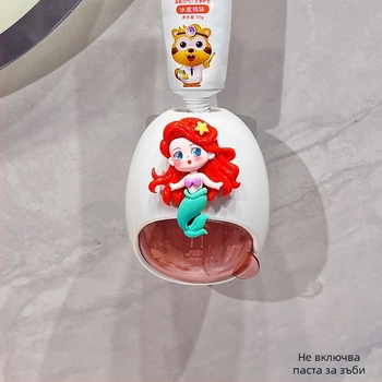 Автоматичен изстисквач за паста за зъби – стенен монтаж, без пробив, симпатичен дизайн с русалка за деца (Марка: Default items; Внос: Не)