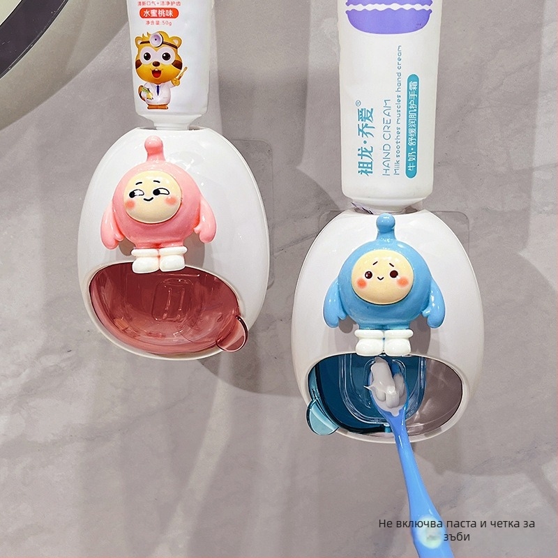 Автоматичен изстисквач за паста за зъби – стенен монтаж, без пробив, симпатичен дизайн с русалка за деца (Марка: Default items; Внос: Не)
