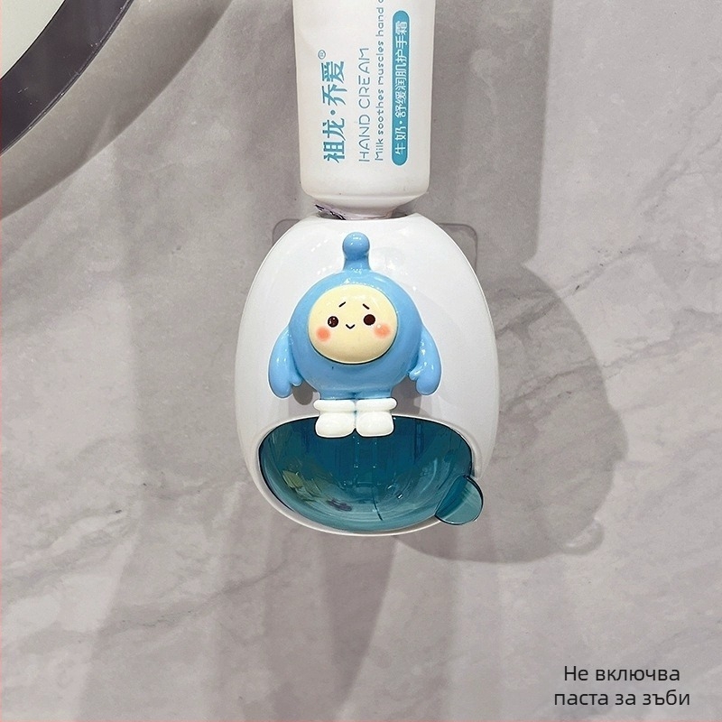 Автоматичен изстисквач за паста за зъби – стенен монтаж, без пробив, симпатичен дизайн с русалка за деца (Марка: Default items; Внос: Не)