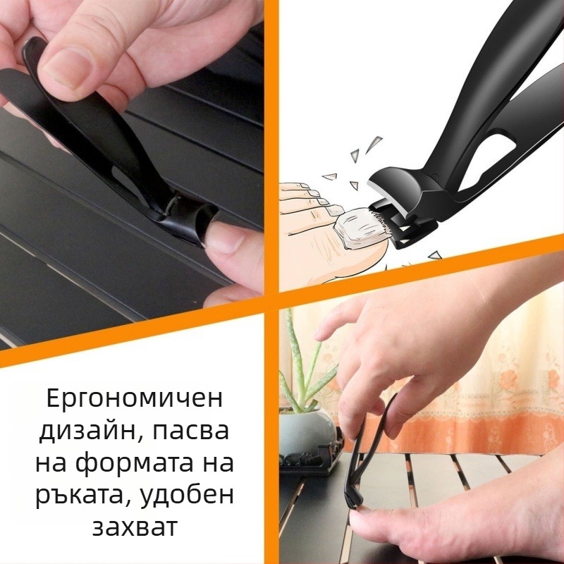 Клещи за нокти с ъглов дизайн от неръждаема стомана, улесняващи работа, против пръски, голям отвор