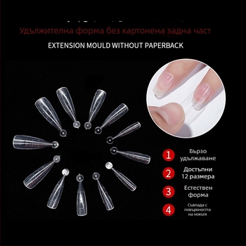 GNDG Ноктен формер за удължаване, пластмасов; серия подложка за хартия за нокти; модел с водни капки; 48–60 бр