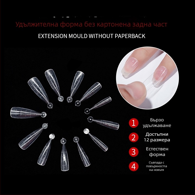 GNDG Ноктен формер за удължаване, пластмасов; серия подложка за хартия за нокти; модел с водни капки; 48–60 бр