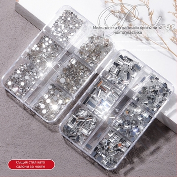 Маникюрни кристали Poshman, Princess Series, Flat Bottom Drill, Bow & Butterfly модел, сладък стил