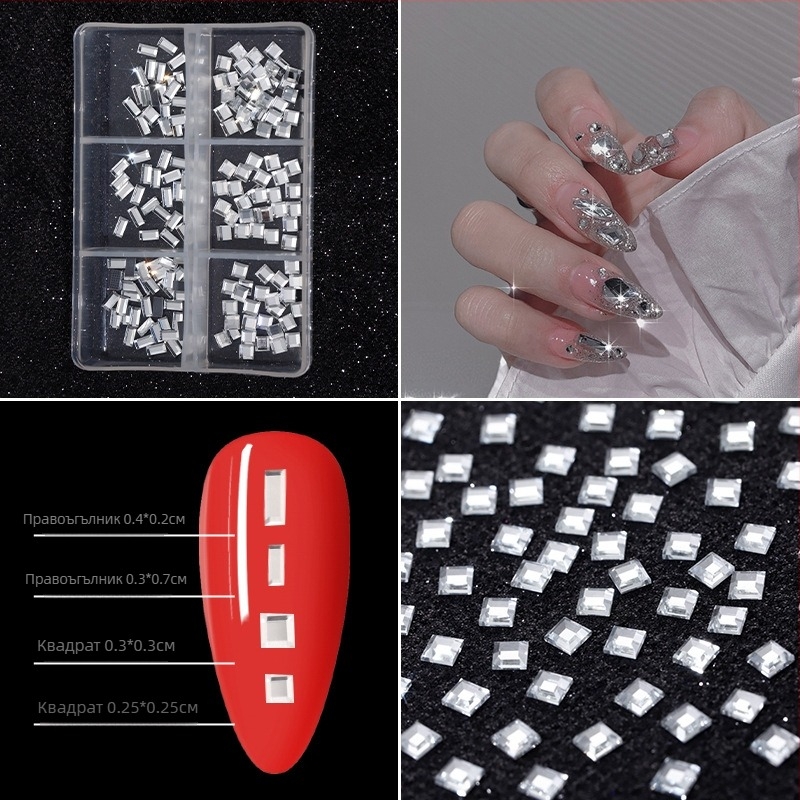 Маникюрни кристали Poshman, Princess Series, Flat Bottom Drill, Bow & Butterfly модел, сладък стил