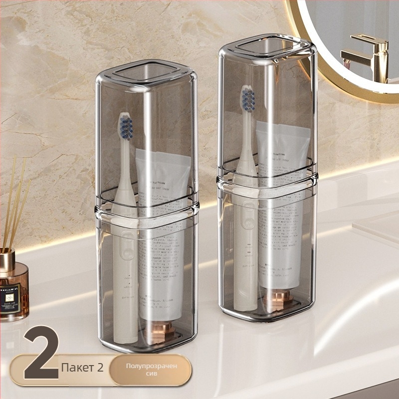 Beiduoyang Пътуваща чаша за четки за зъби, квадратен дизайн, PET материал, персонализирано лого