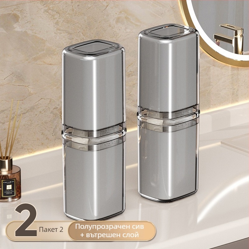 Beiduoyang Пътуваща чаша за четки за зъби, квадратен дизайн, PET материал, персонализирано лого