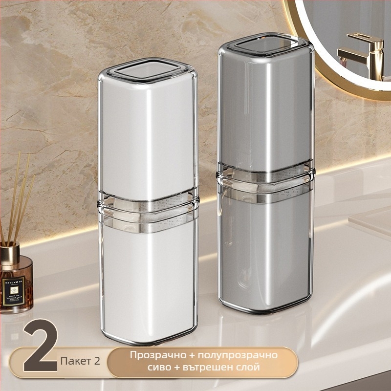 Beiduoyang Пътуваща чаша за четки за зъби, квадратен дизайн, PET материал, персонализирано лого