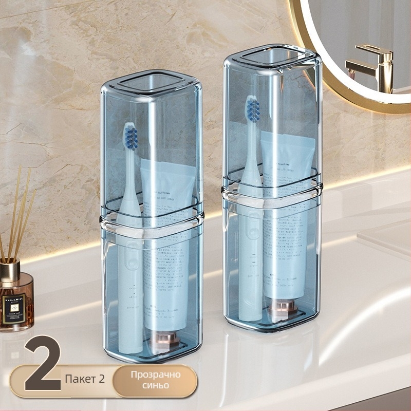 Beiduoyang Пътуваща чаша за четки за зъби, квадратен дизайн, PET материал, персонализирано лого