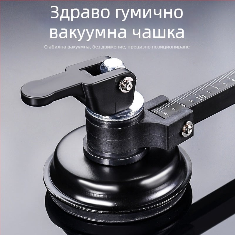 Многофункционален нож за стъкло за изрязване на кръгове с масло-пълнена ролка, индустриален клас, удебелен дизайн