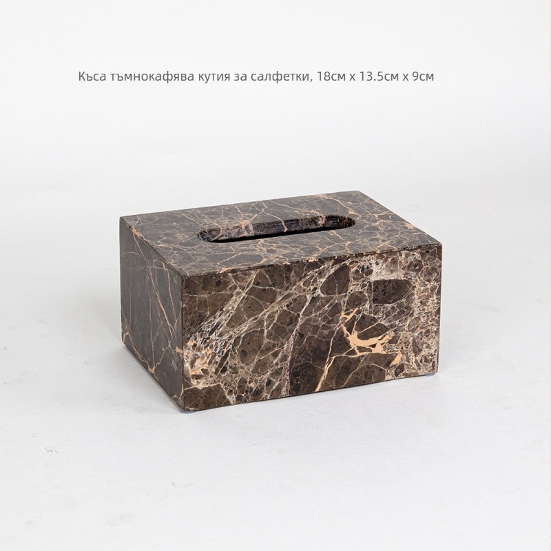 Шестчастен мраморен комплект за баня с декоративна тава, персонализация и печат на лого