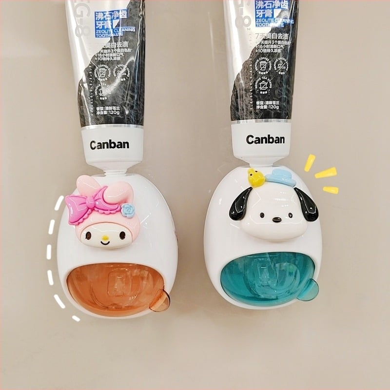 Дозатор за паста за зъби и държач за деца – детски карикатурен дизайн, универсална употреба, монтаж без пробиване