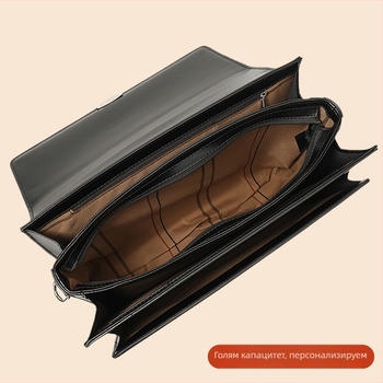 Мъжки кожен бизнес кейс с ключалка за парола, кожа от първи слой кравешка, райета, подплата от полиестер, за бизнес пътувания