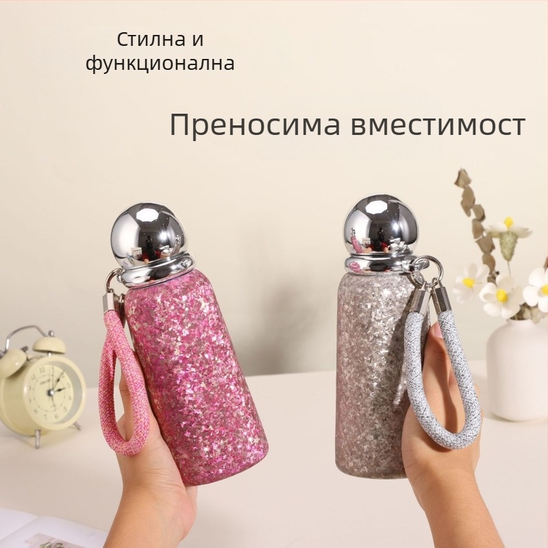 Титанова изолирана чаша, 6–12 ч. задържане на температурата, капак с резба, преносима, подаръчна опаковка