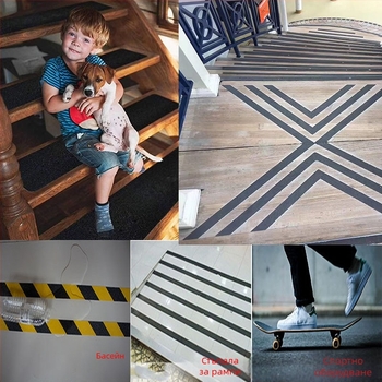 Xiuyou антихлъзгаща лента за подове (PVC основа, 0.8 мм, акрилно лепило, хартиена сърцевина, висока вискозност)