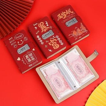 Perseverance кожена книга за спестявания със паролно заключване — подходящ подарък за сватби, рождени дни и празници