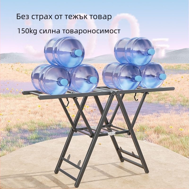 Сгъваема подова стойка за сушене на дрехи, крилообразна форма, стоманена, мобилна, модел JGFR-K2