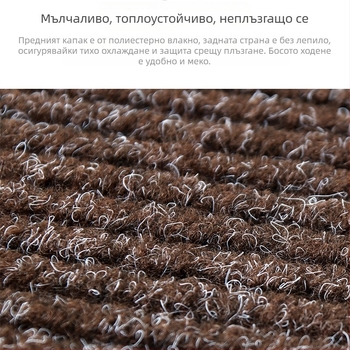 Jayson стълбищен мат с ивици, полиестерно влакно, машинно тъкана, форма: лента, за стълбища, модерен минимализъм, почистване с вакуум, пролет 2025