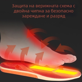 Електрически нагряващи стелки за обувки - интелигентно графеново нагряване, подплатени с флис, анти-замръзване, подходящи за високи обувки