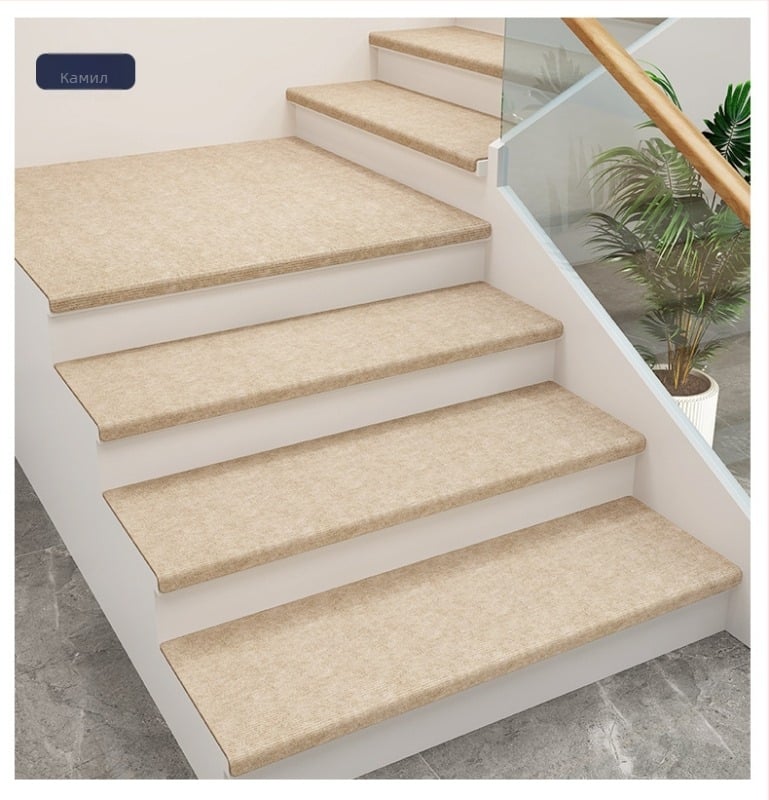 Стълбищен килим, материал от коприна с цветя, едноцветен, за дневна, универсален стил