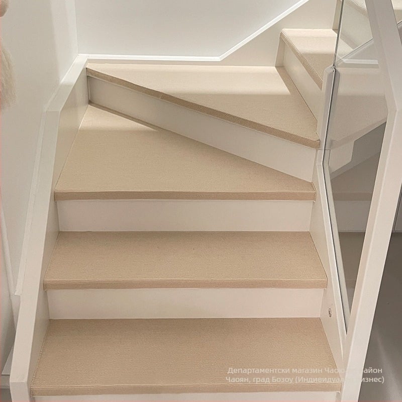 Стълбищен килим, материал от коприна с цветя, едноцветен, за дневна, универсален стил