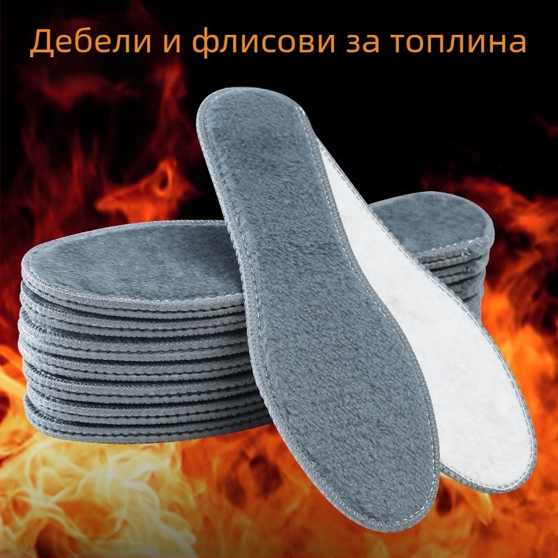 Стелка за обувки с флисово подплъване, цяла стелка, изкуствен косъм, имитация на зайчи косъм, памучен стил, унисекс за възрастни